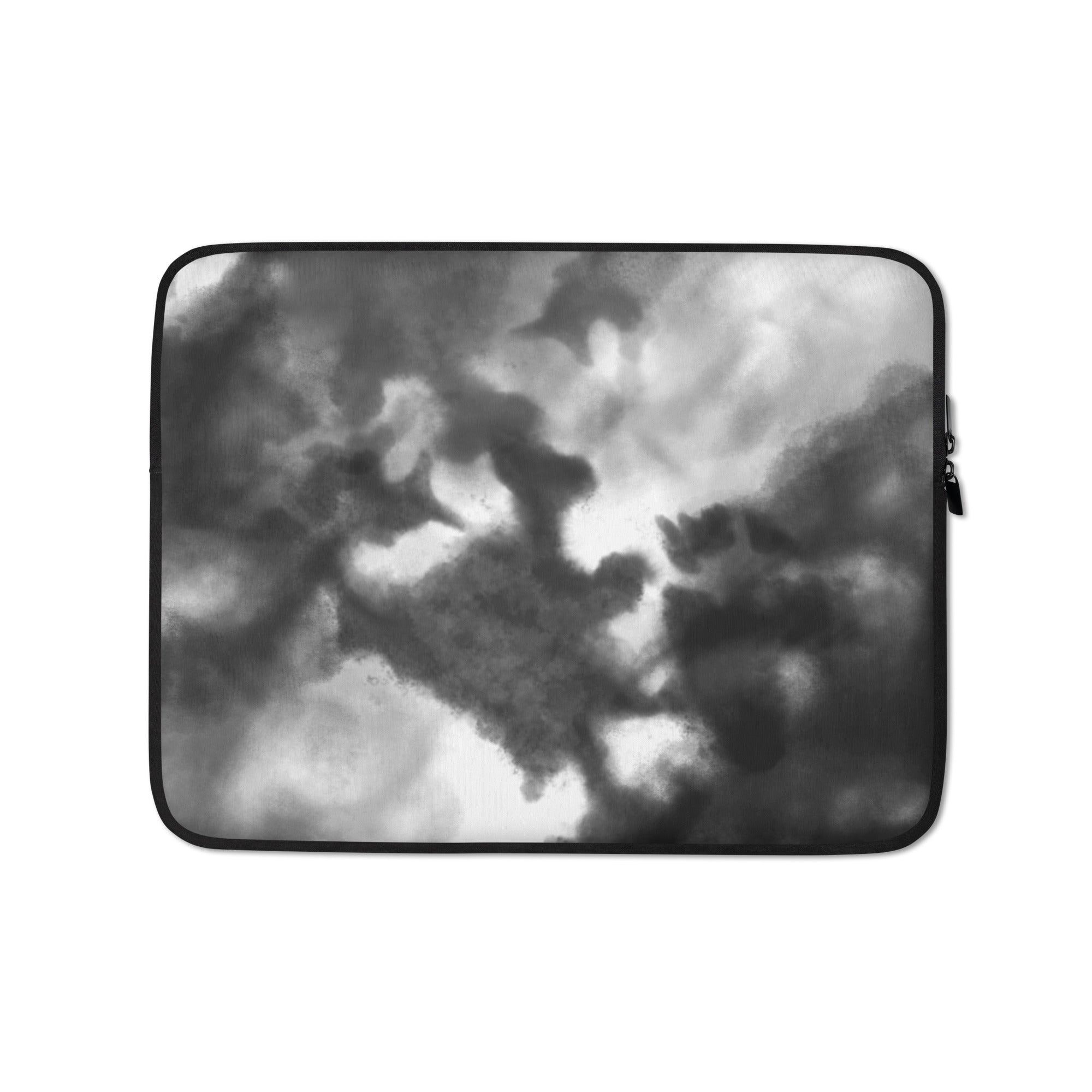 Grey & Black Watercolour Laptop Sleeve - 13 Inch