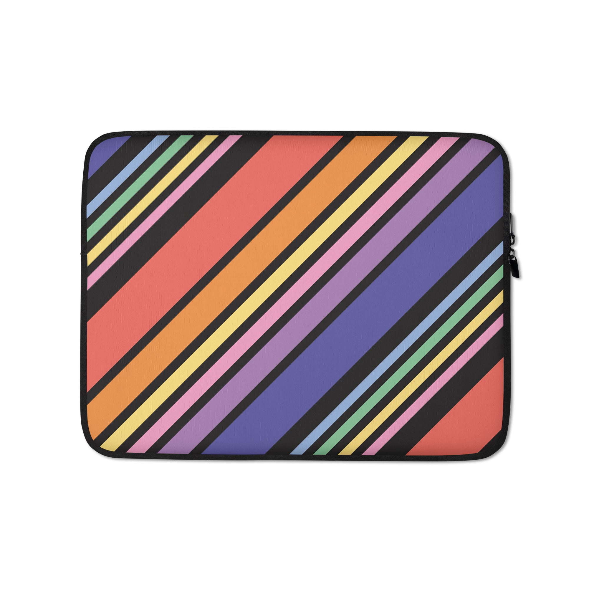 Diagonal Rainbow Striped Laptop Sleeve - 13 Inch