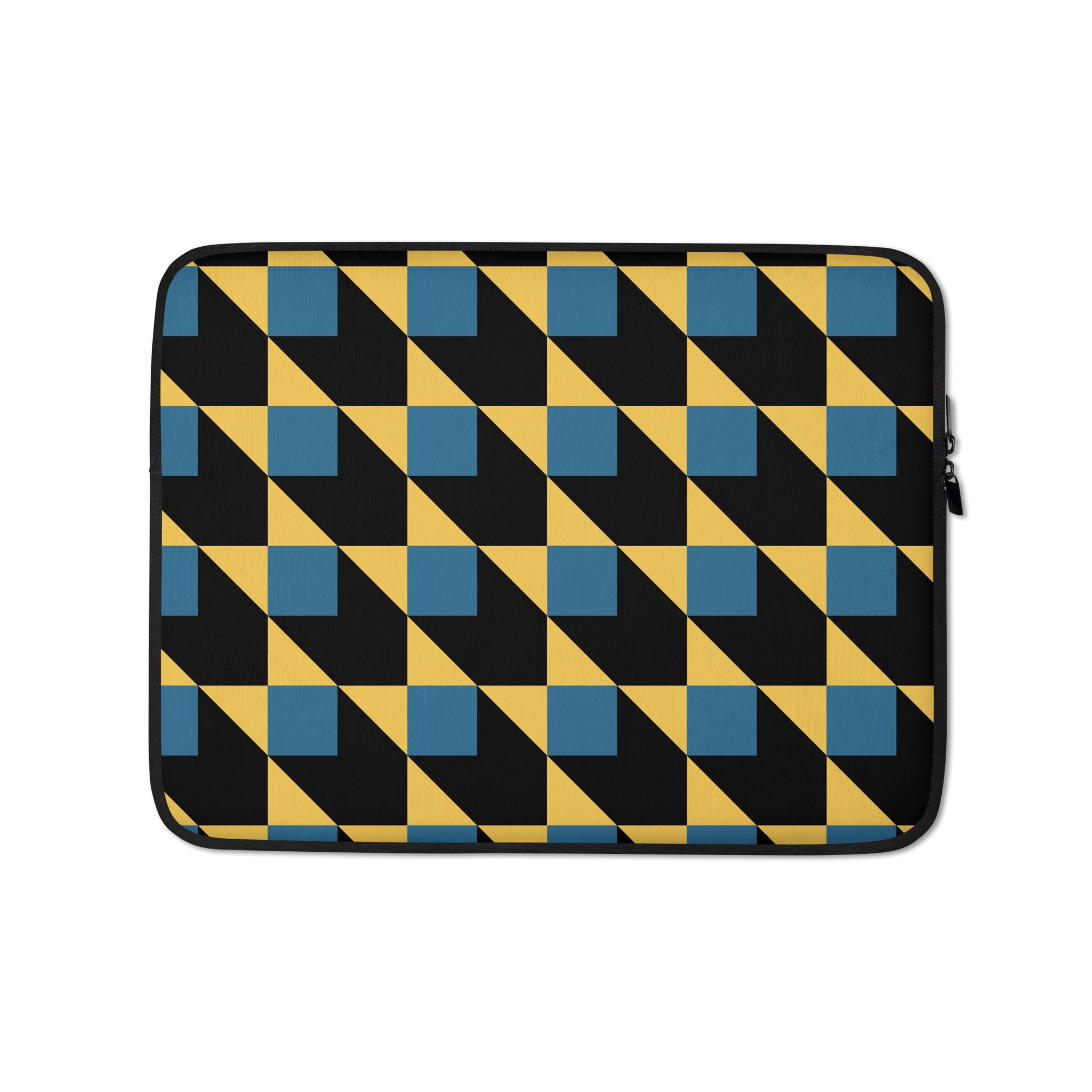 Blue & Yellow Cube Geometric Laptop Sleeve - 13 Inch