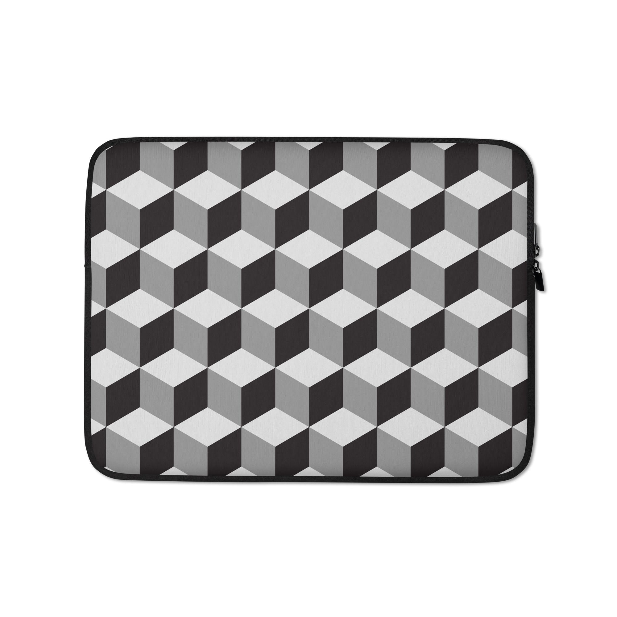 Grey Cube Geometric Laptop Sleeve - 13 Inch