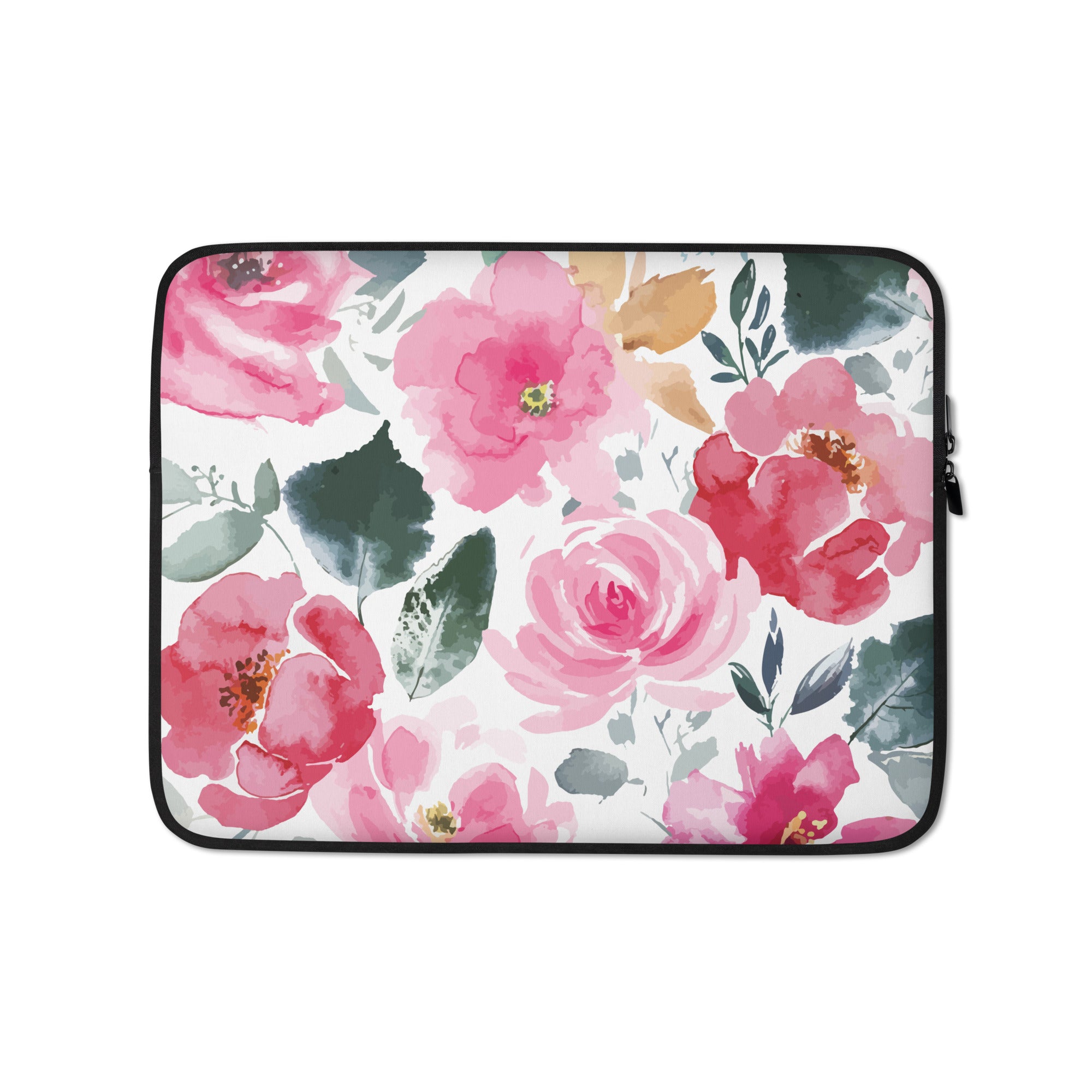 Pink Floral Laptop Sleeve - 13 Inch