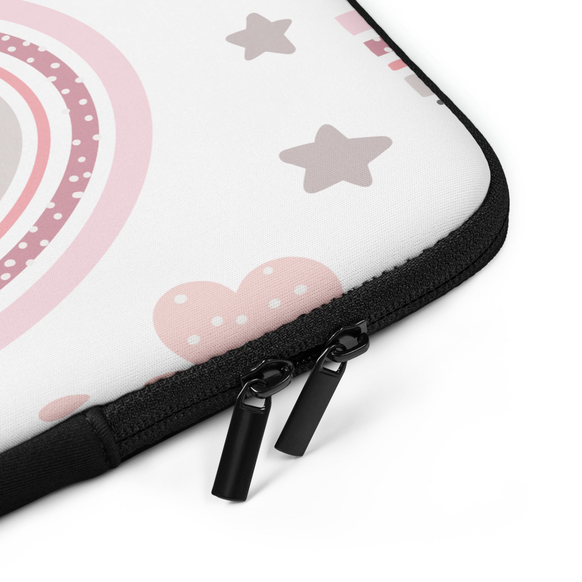 Pink & White Rainbow Laptop Sleeve - 15 Inch