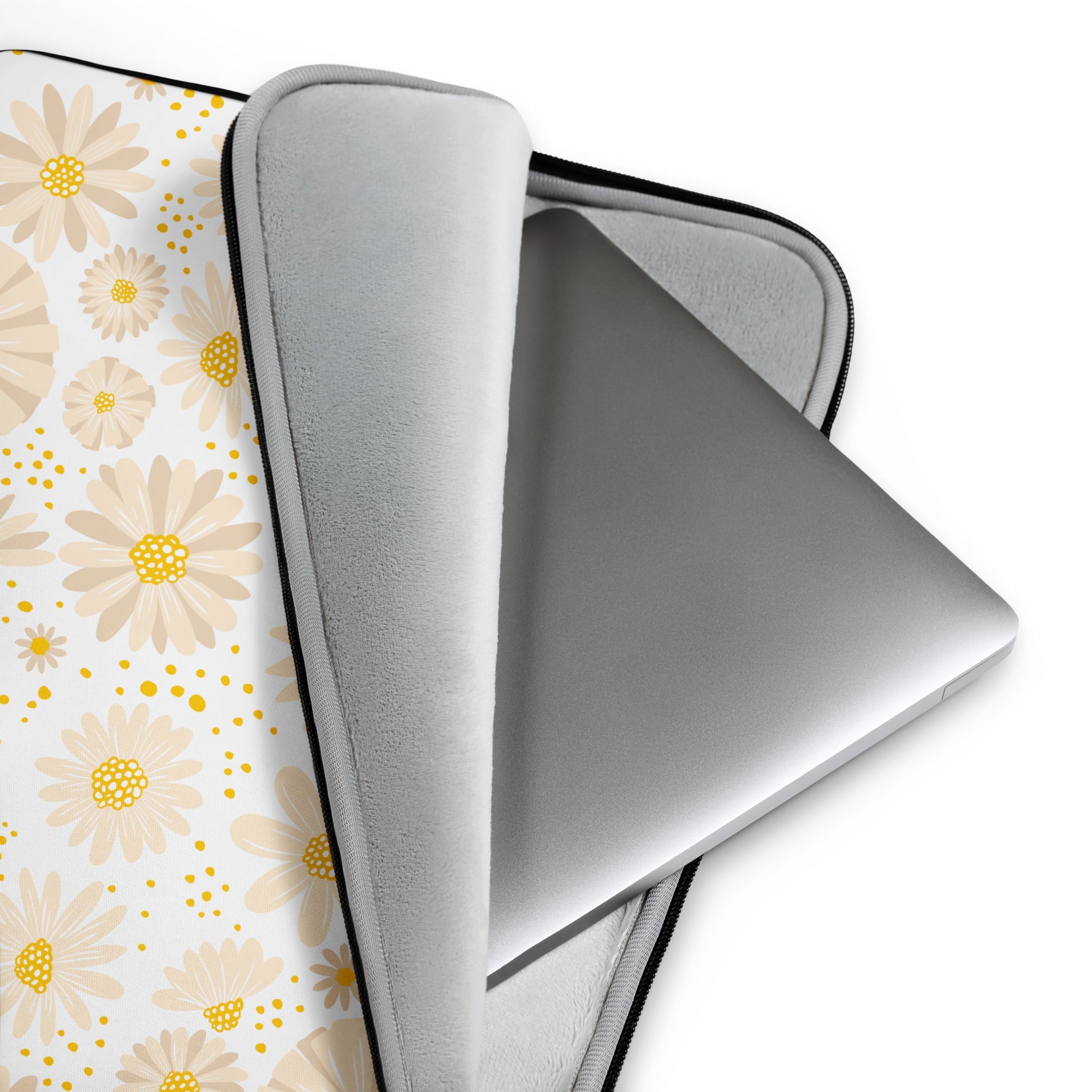 Daisy Floral Light Laptop Sleeve - 15 Inch