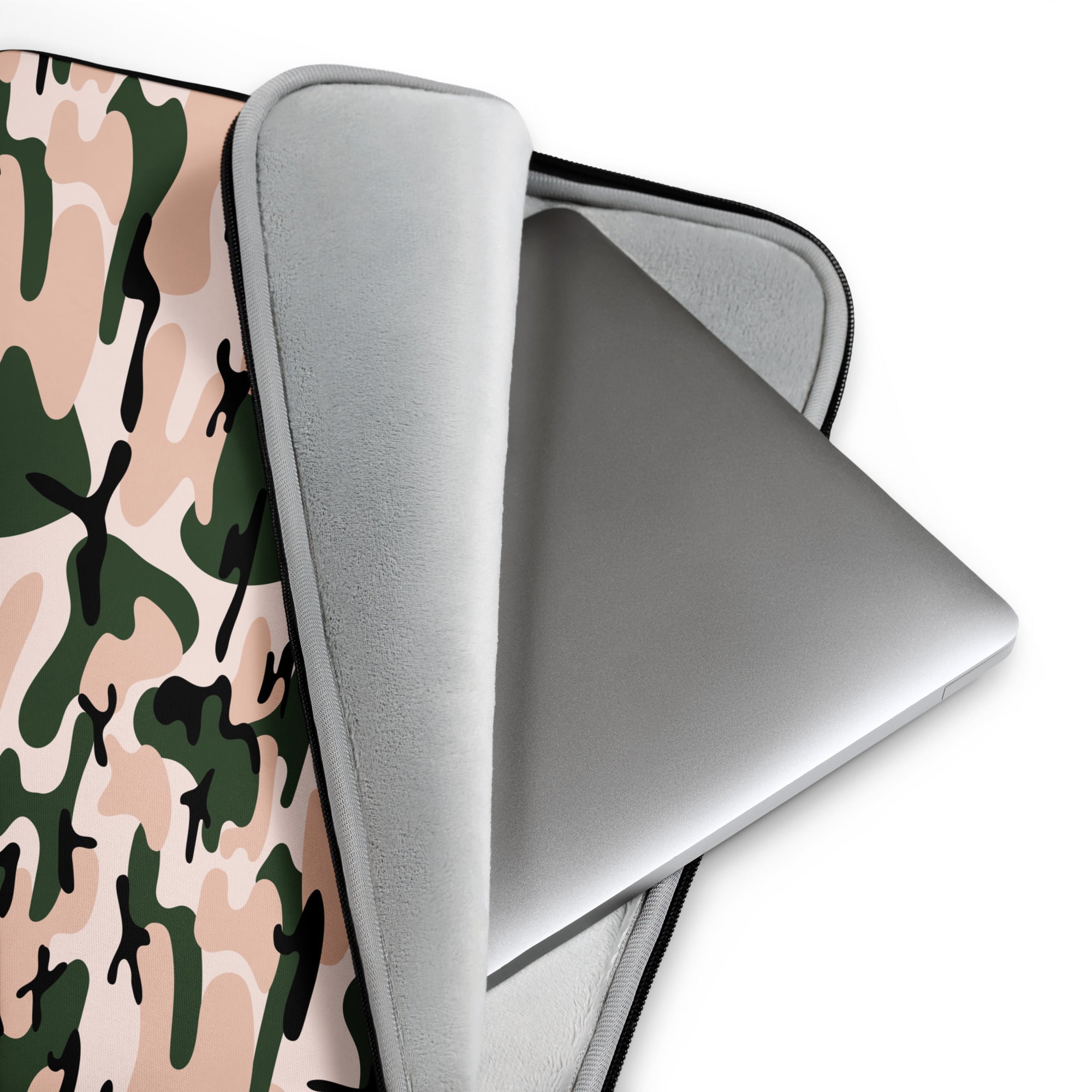 Camouflage Pink & Green Laptop Sleeve - 13 Inch