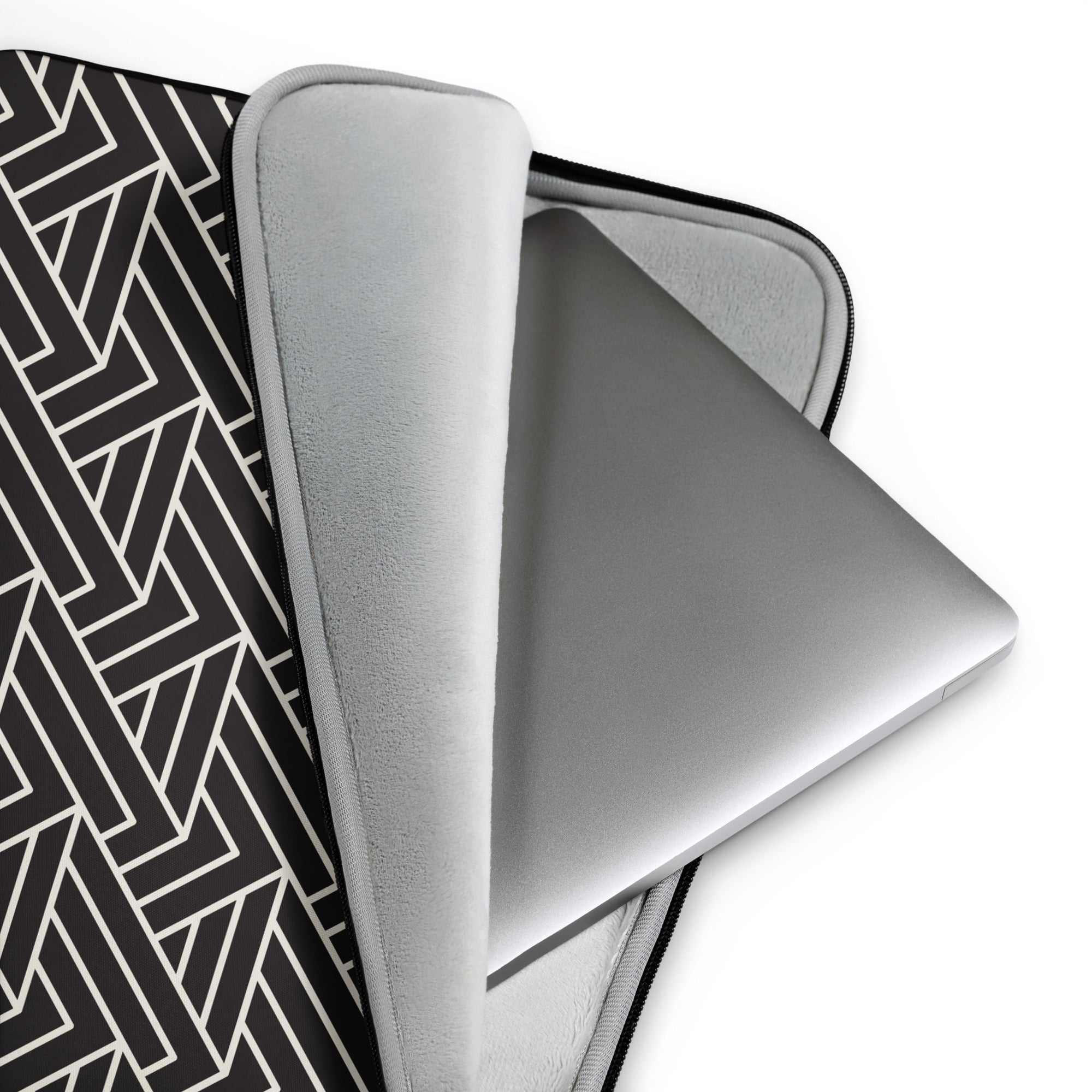 Geometric Black & White Laptop Sleeve - 15 Inch