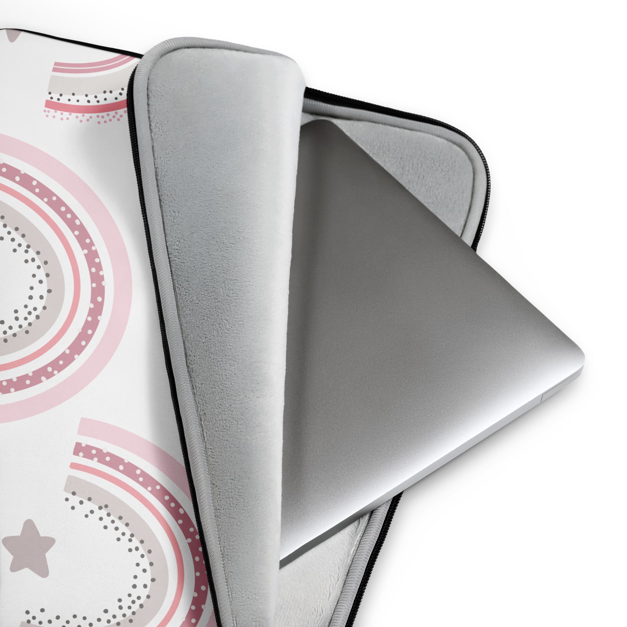 Pink & White Rainbow Laptop Sleeve - 15 Inch