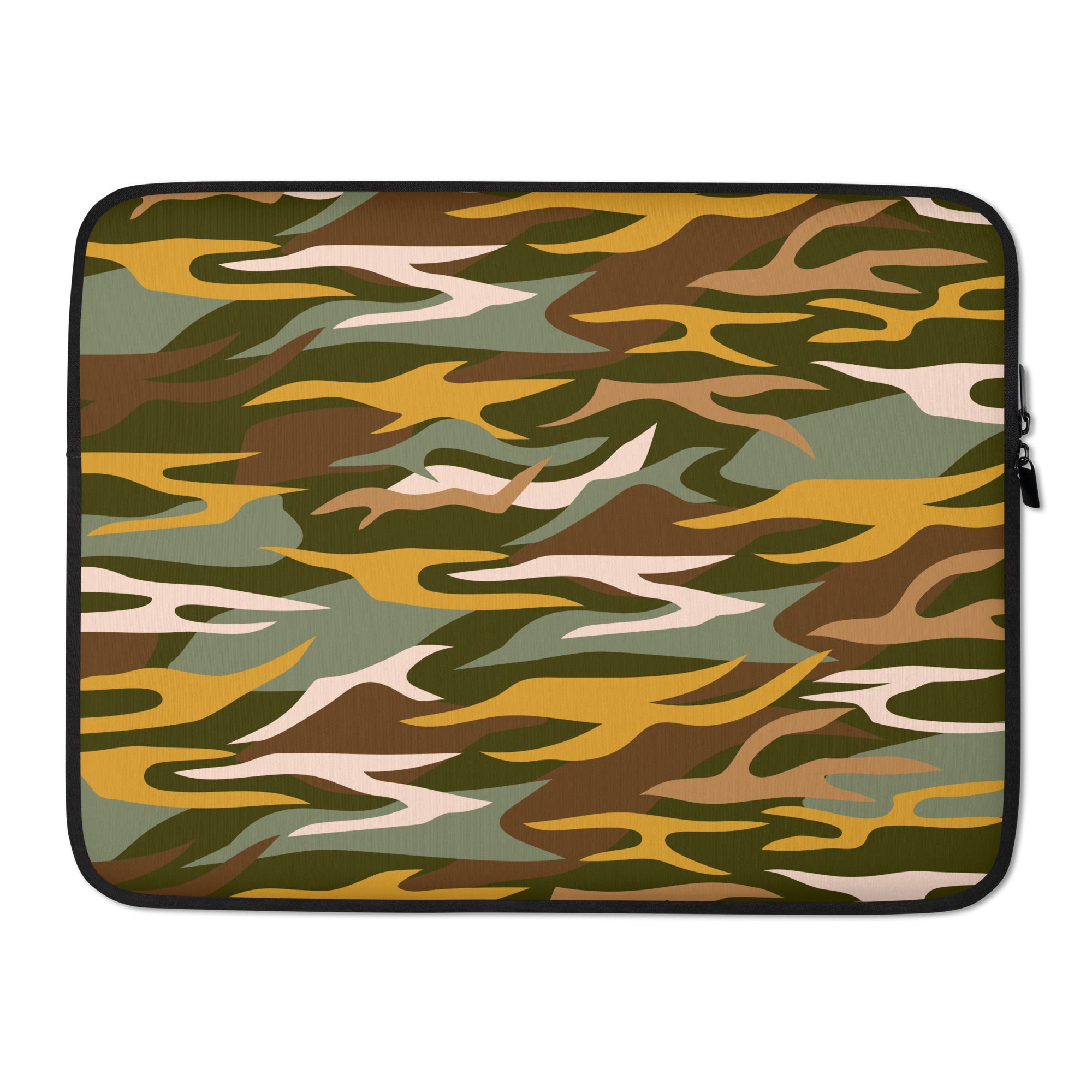 Camouflage Brown & Green Laptop Sleeve - 15 Inch