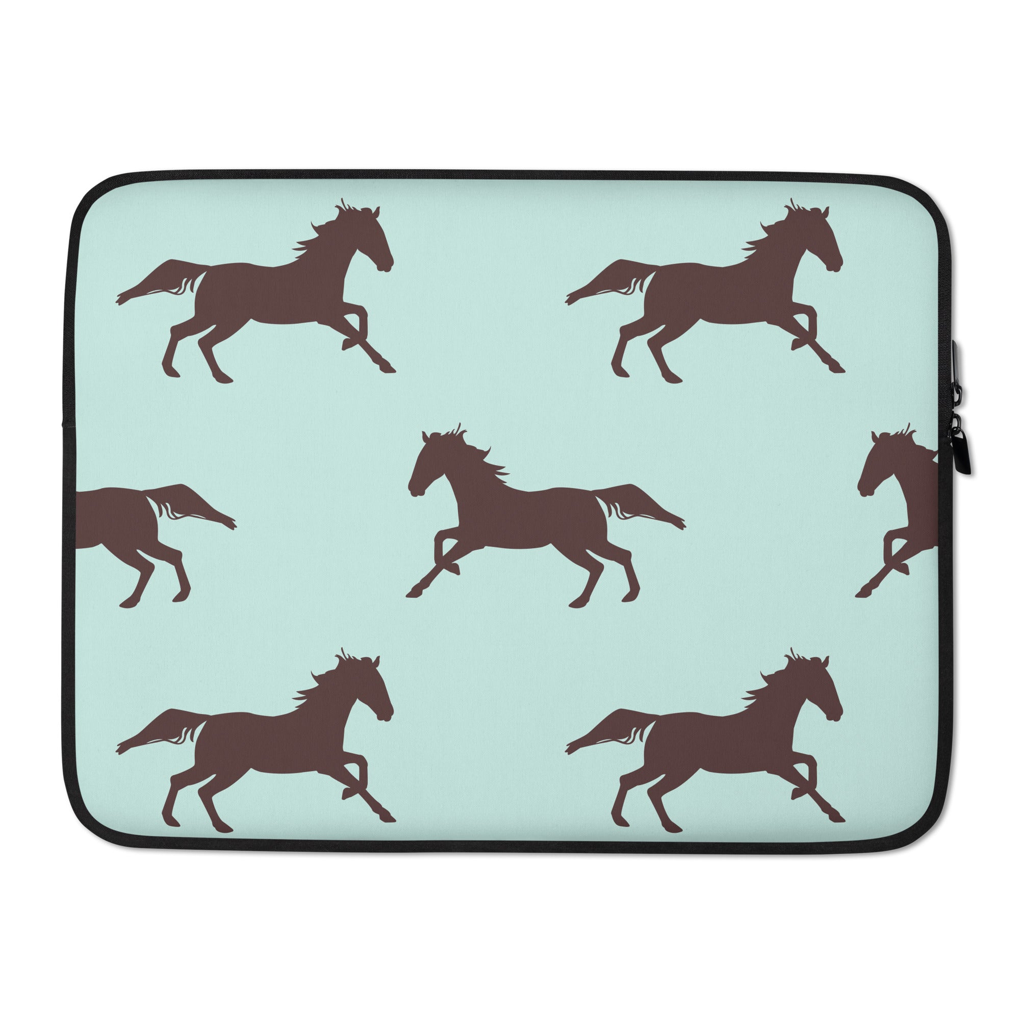 Galloping Horse Pastel Mint Laptop Sleeve - 15 Inch