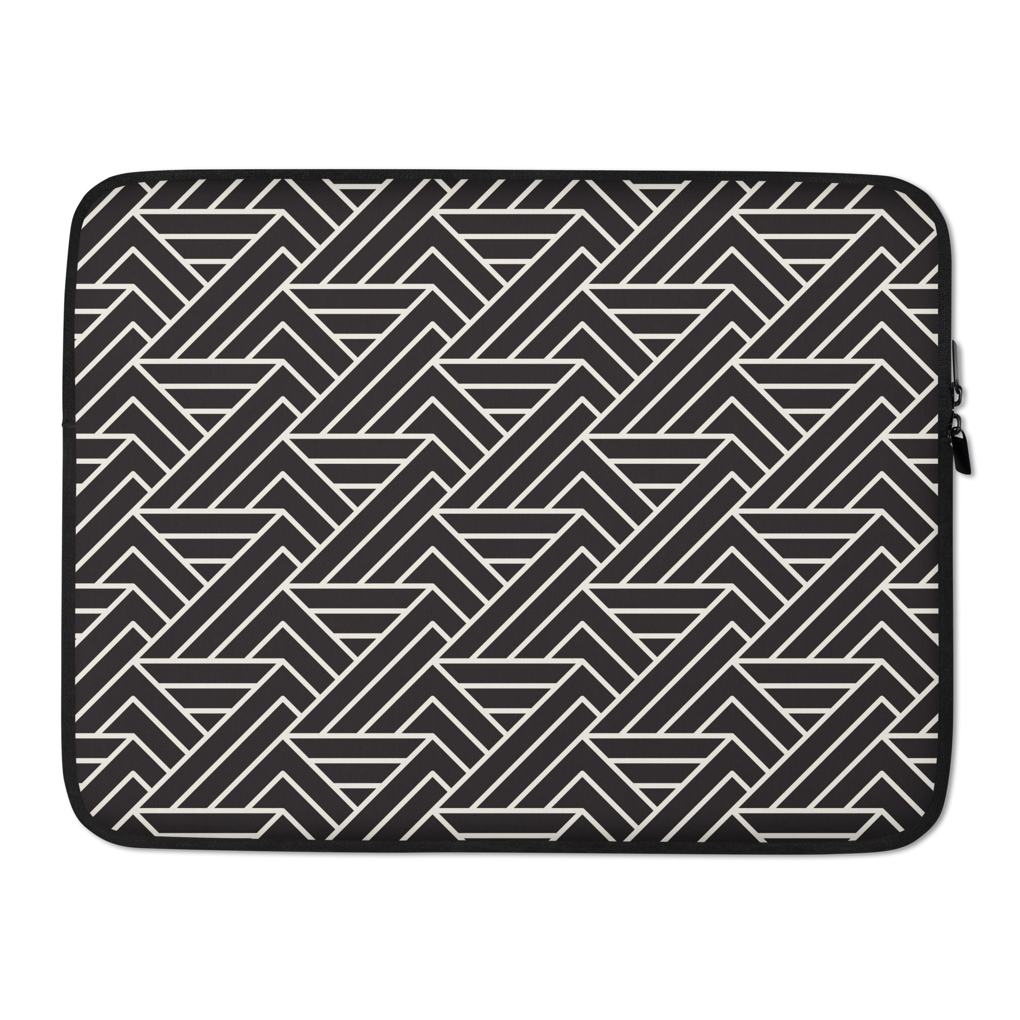 Geometric Black & White Laptop Sleeve - 15 Inch