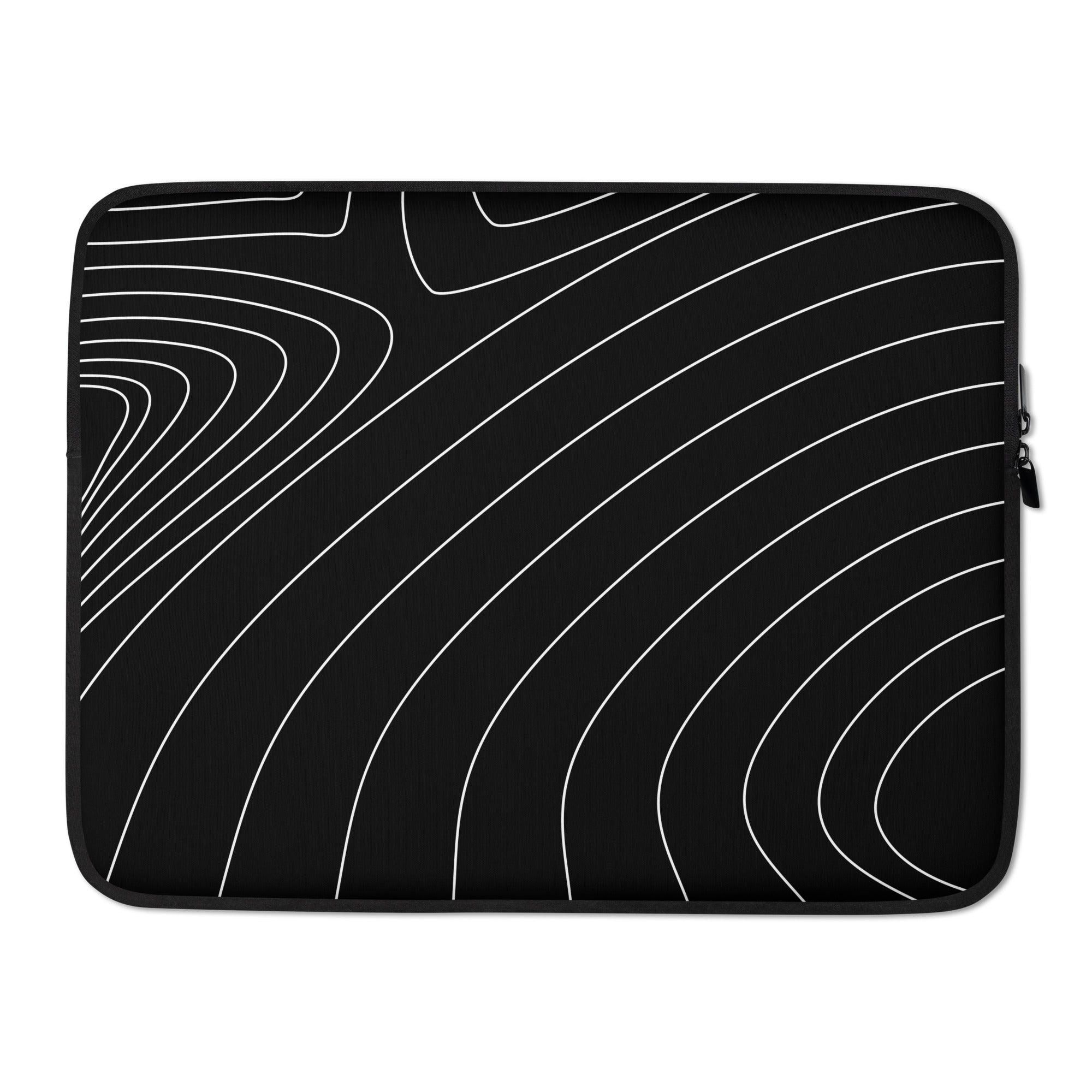 Black & White Waves Laptop Sleeve - 15 Inch