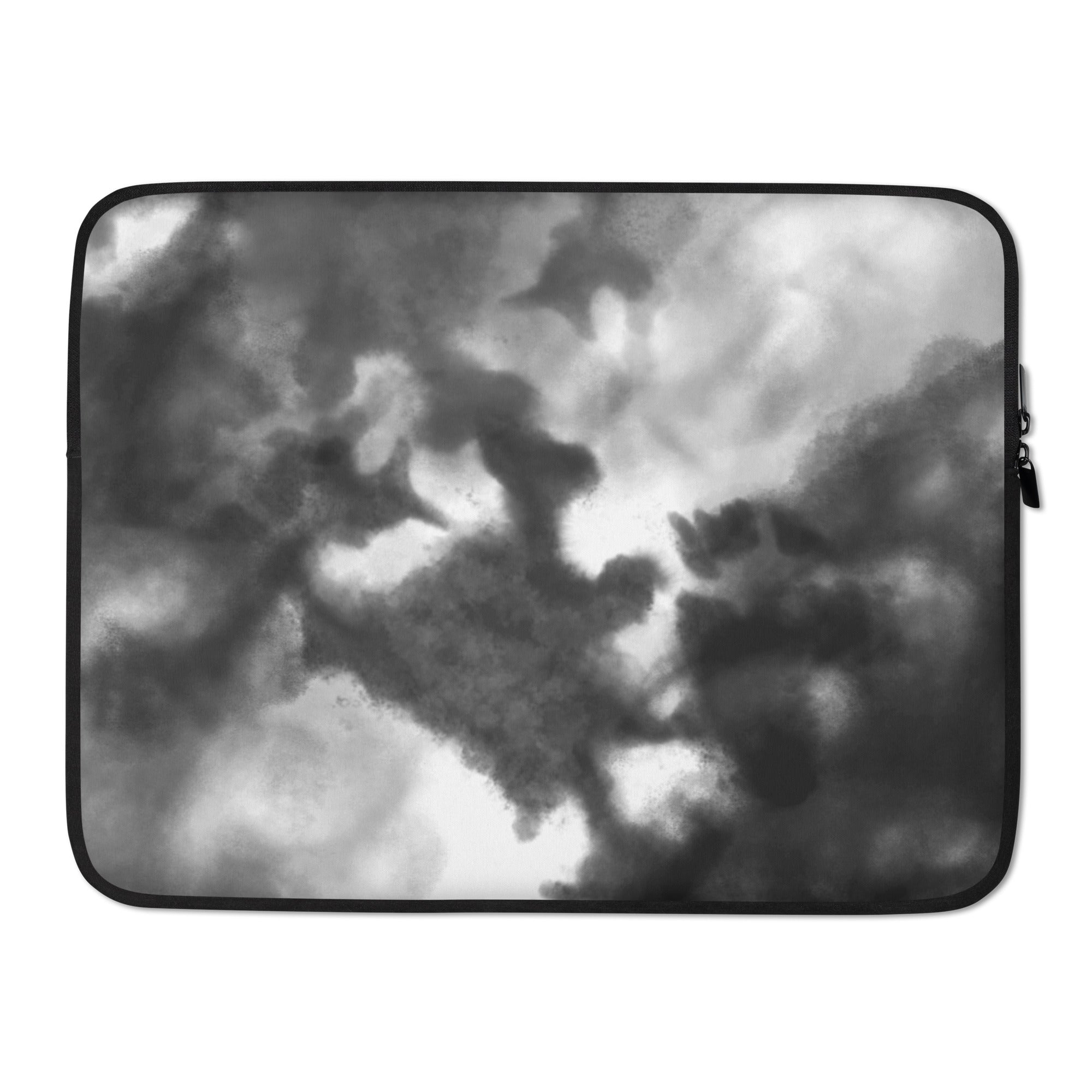 Grey & Black Watercolour Laptop Sleeve - 15 Inch