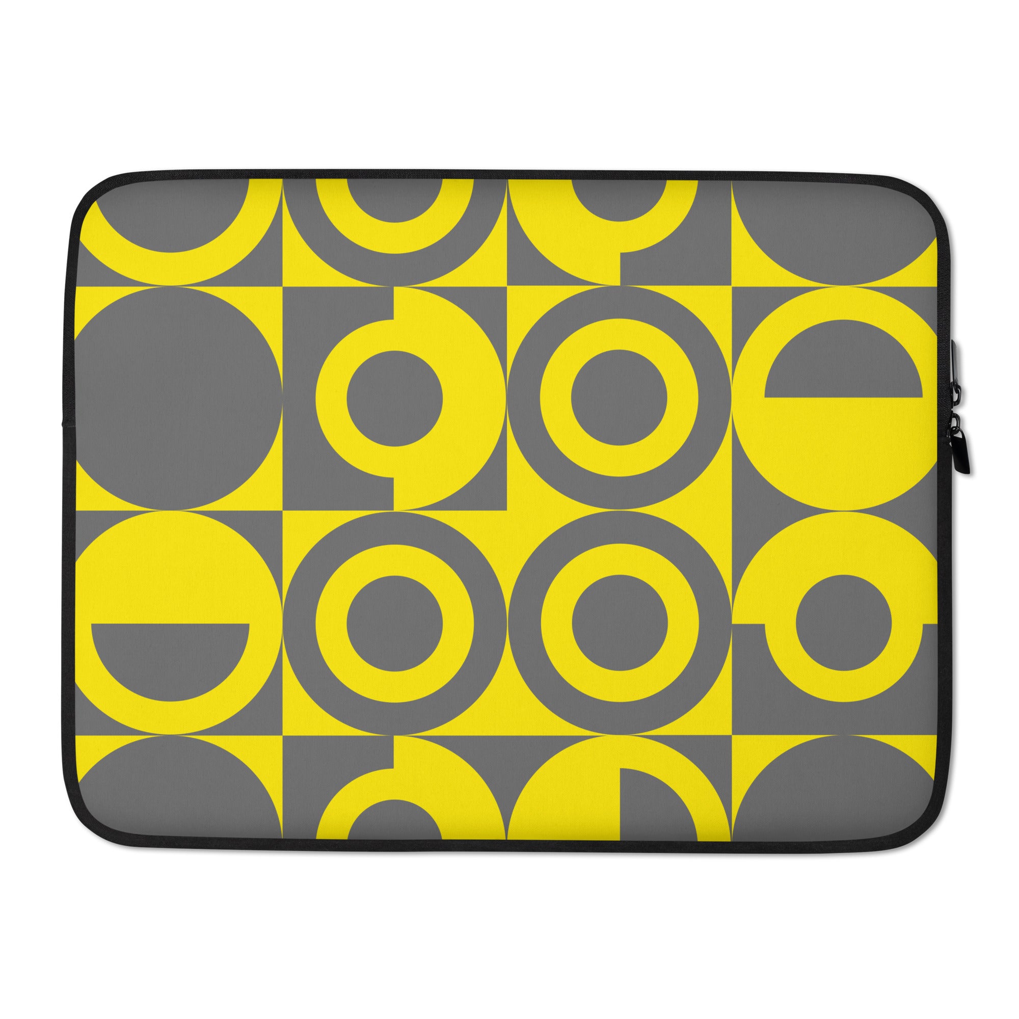 Yellow & Grey Circles Laptop Sleeve - 15 Inch