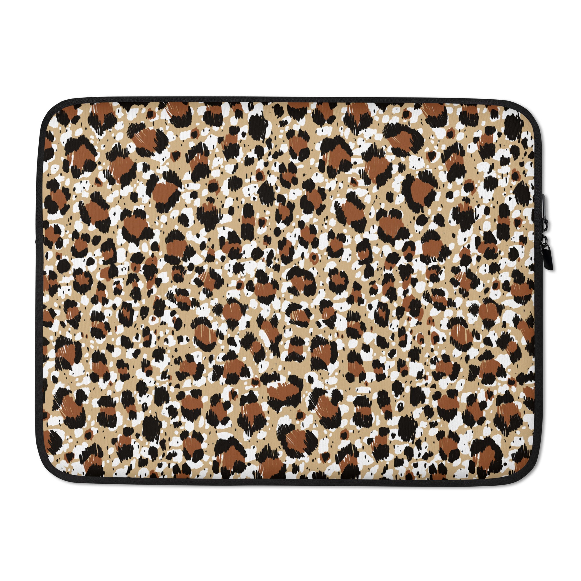 Patterned Leopard Print Laptop Sleeve - 15 Inch