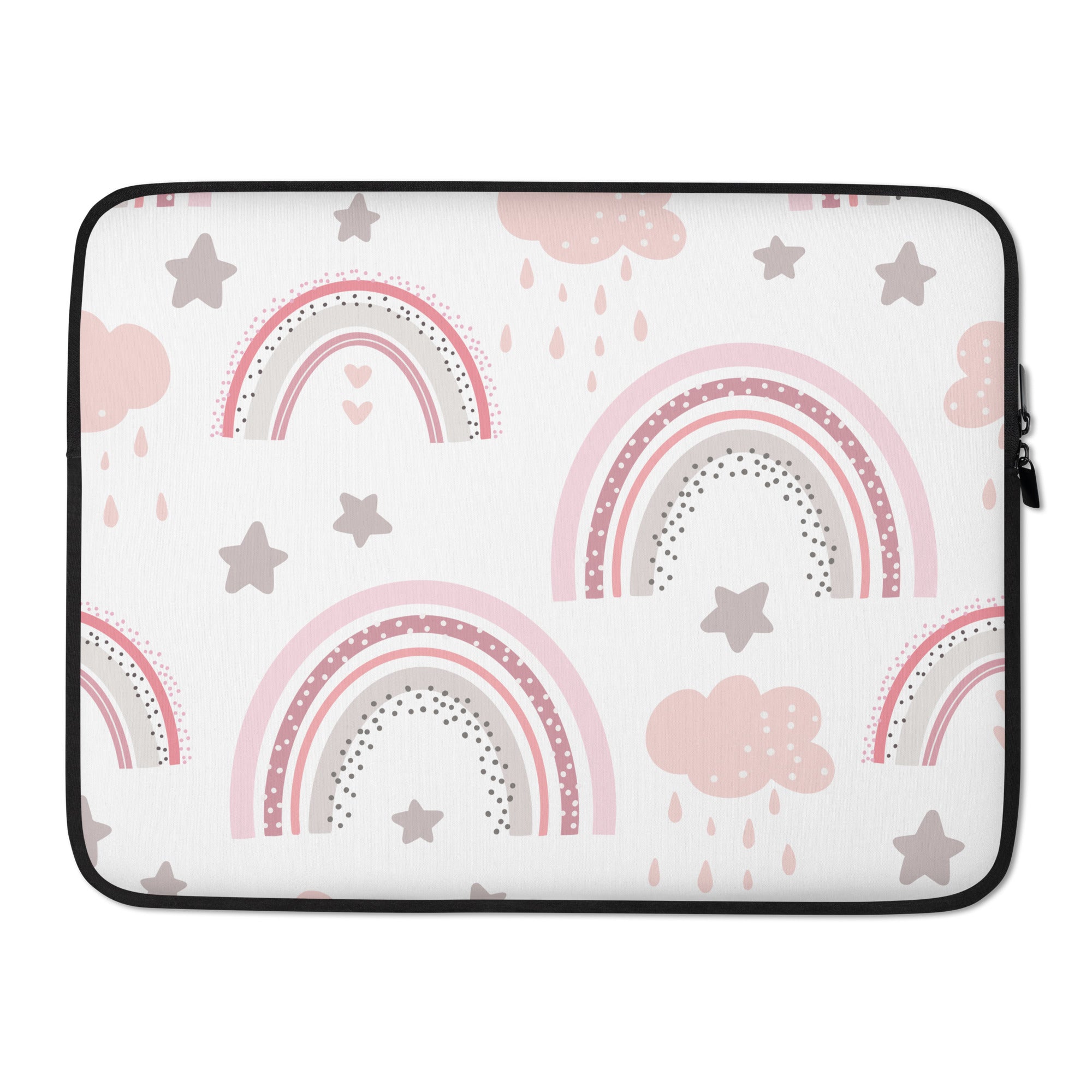 Pink & White Rainbow Laptop Sleeve - 15 Inch