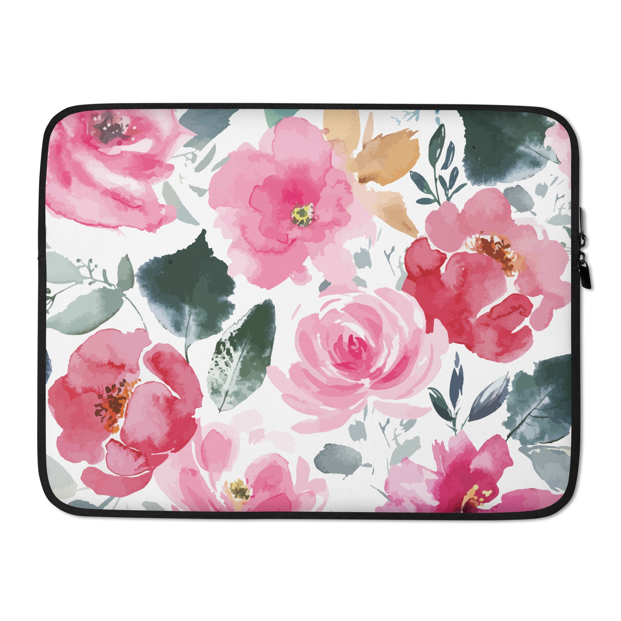 Pink Floral Laptop Sleeve - 15 Inch