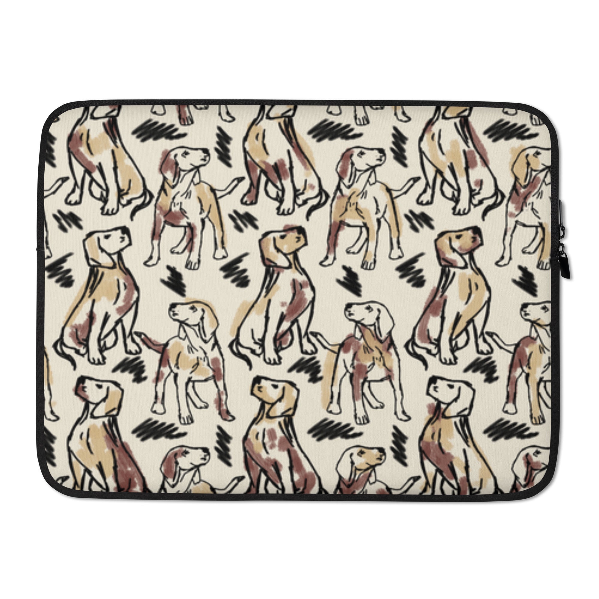 Hound Dog Pattern Laptop Sleeve - 15 Inch