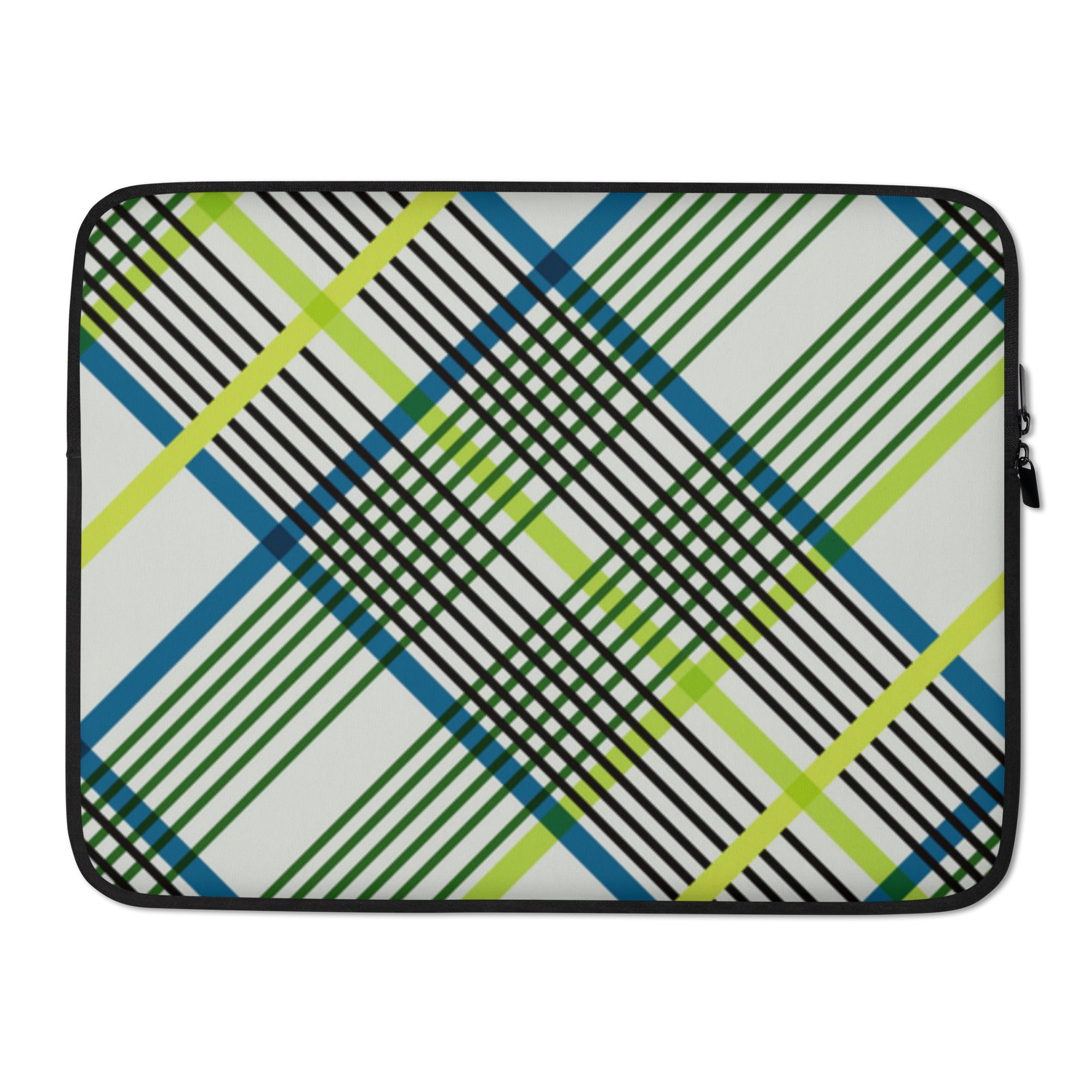 Green & Blue Tartan Laptop Sleeve - 15 Inch