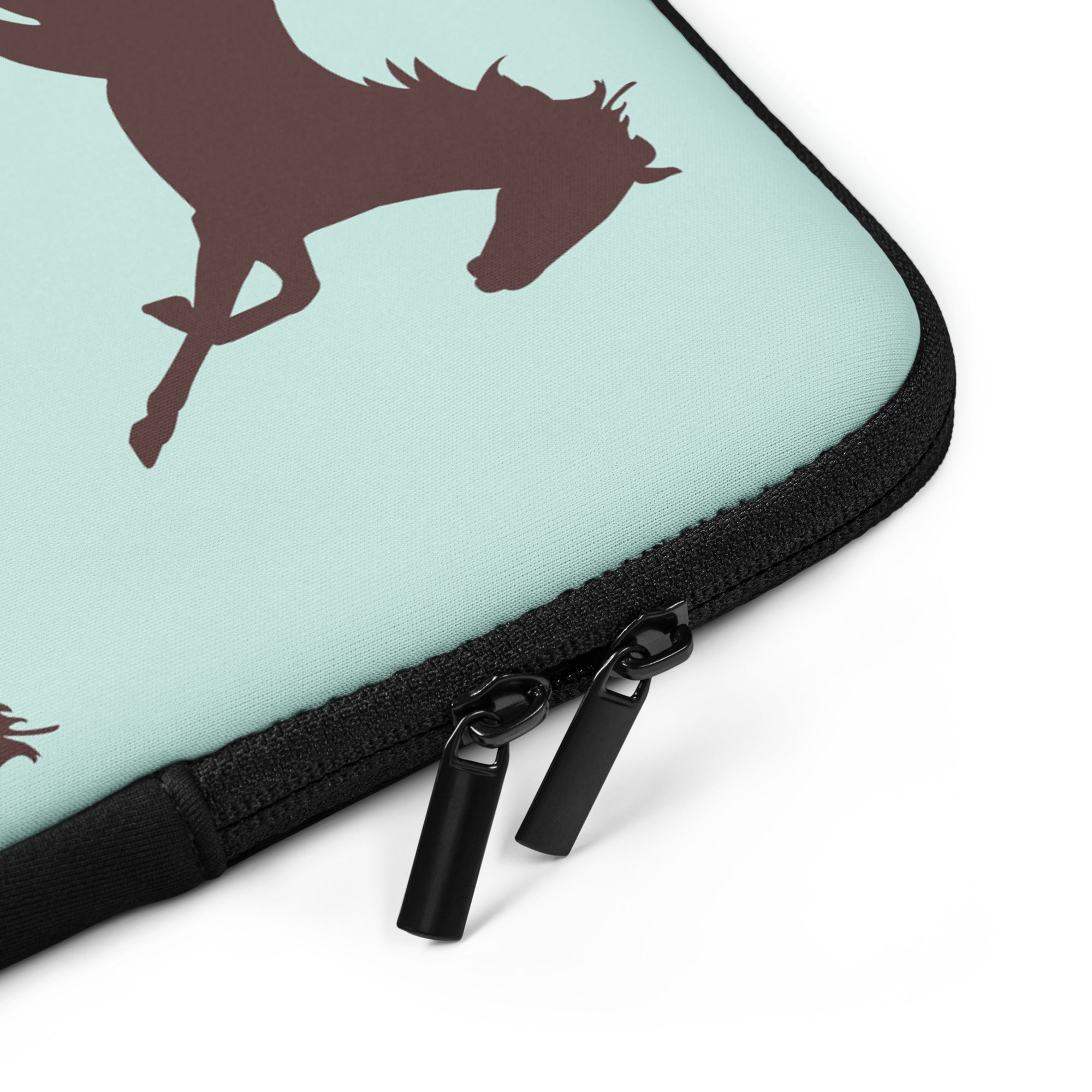 Galloping Horse Pastel Mint Laptop Sleeve - 13 Inch