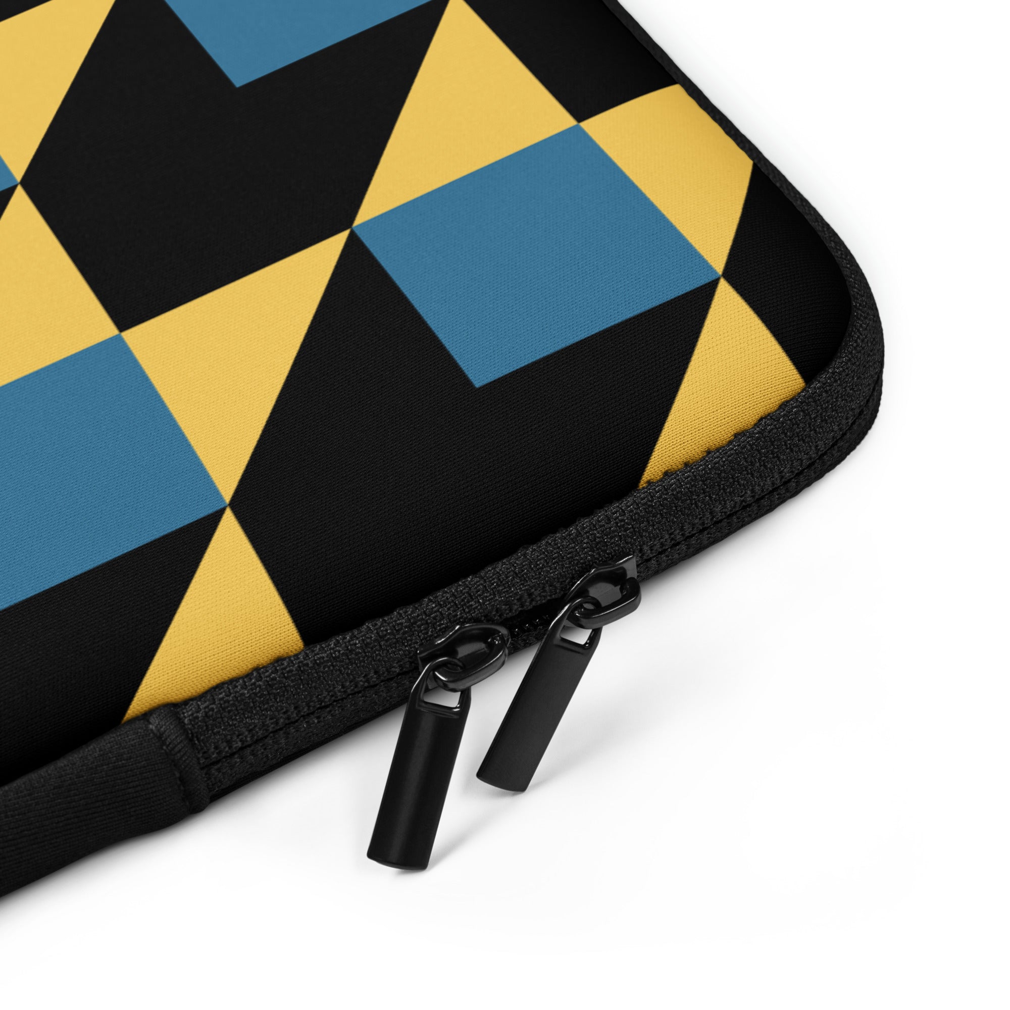 Blue & Yellow Cube Geometric Laptop Sleeve - 15 Inch