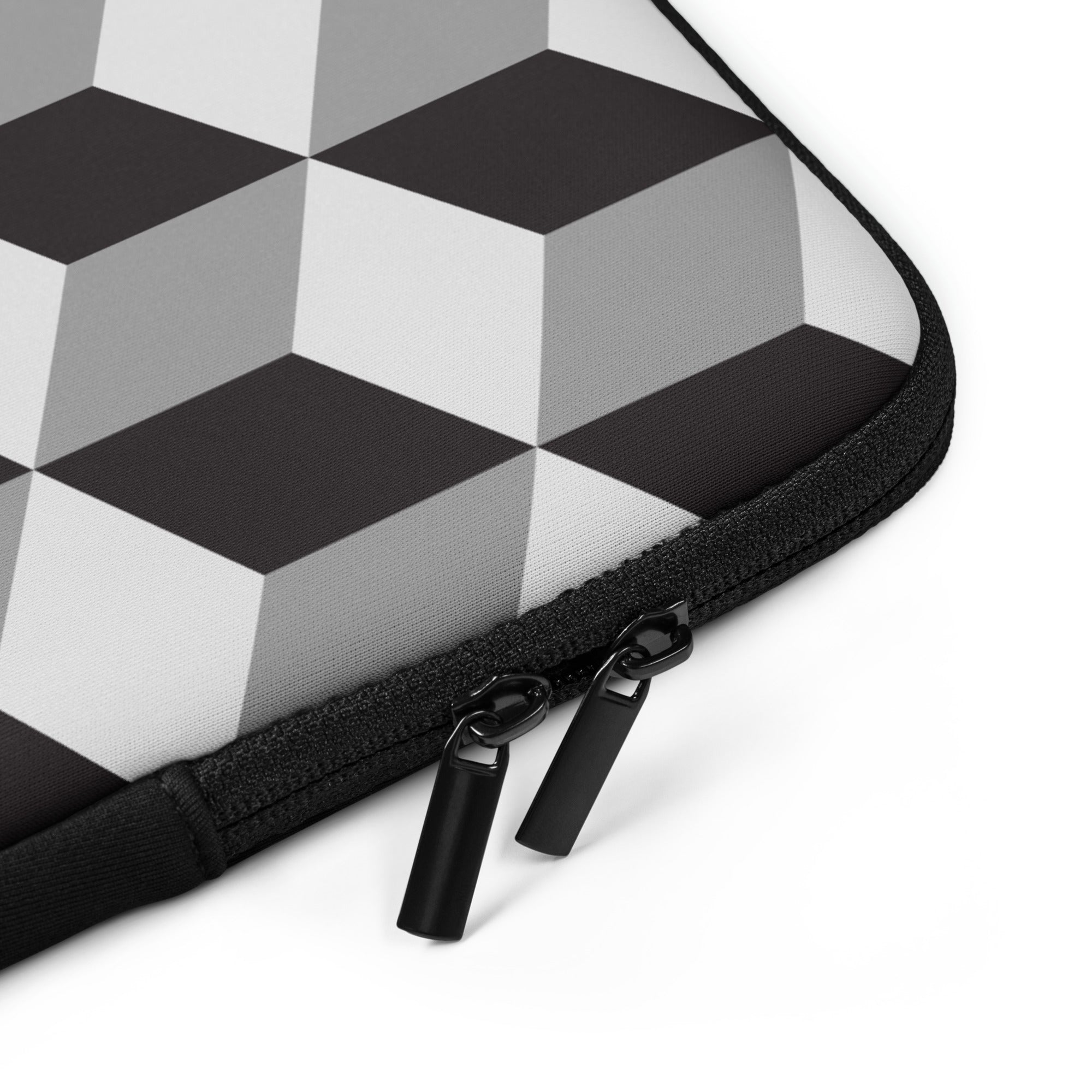 Grey Cube Geometric Laptop Sleeve - 15 Inch