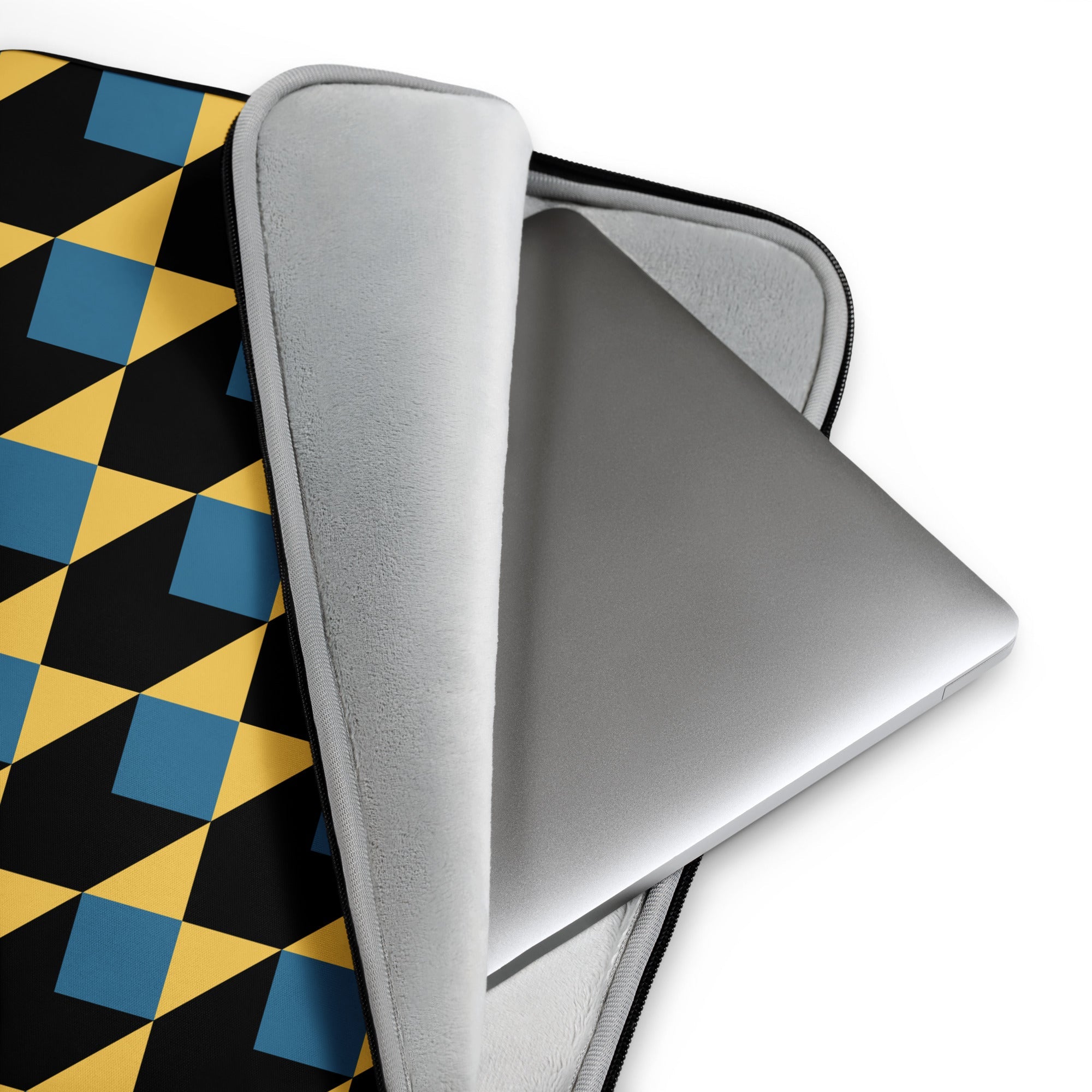 Blue & Yellow Cube Geometric Laptop Sleeve - 13 Inch